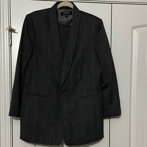 Kasper Charcoal Pinstripe Blazer & Pant Set